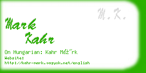 mark kahr business card